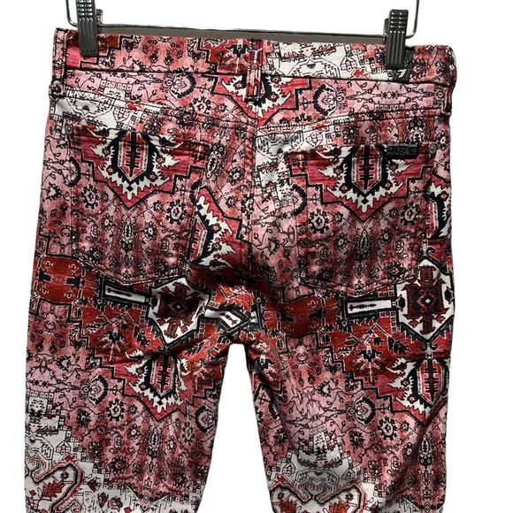 7 For All Mankind Ankle Skinny Olympia Mosaic Print Jeans Size 27 - Picture 10 of 15